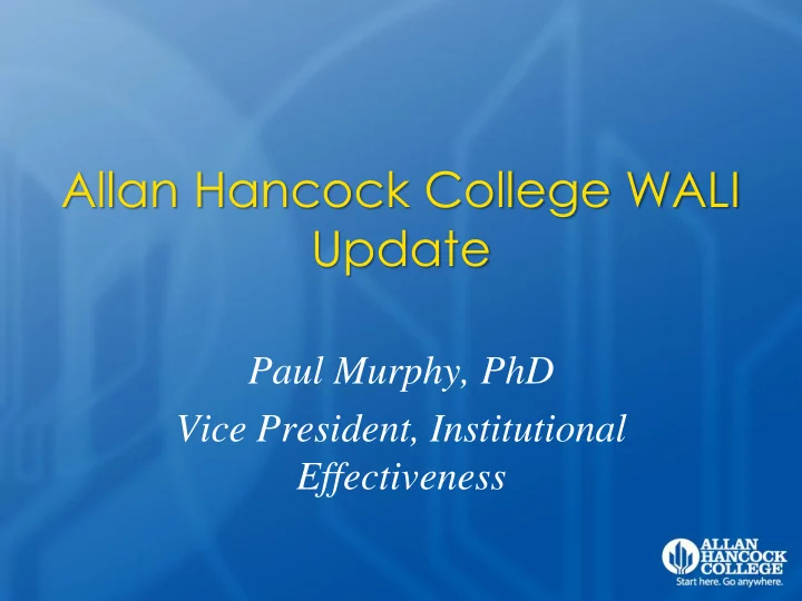 allan hancock college wali