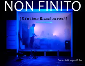 NON FINITO  Presentation portfolio  NON FINITO  How to free oneself from the weight  of uncompleted