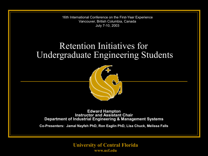 retention initiatives for undergraduate engineering