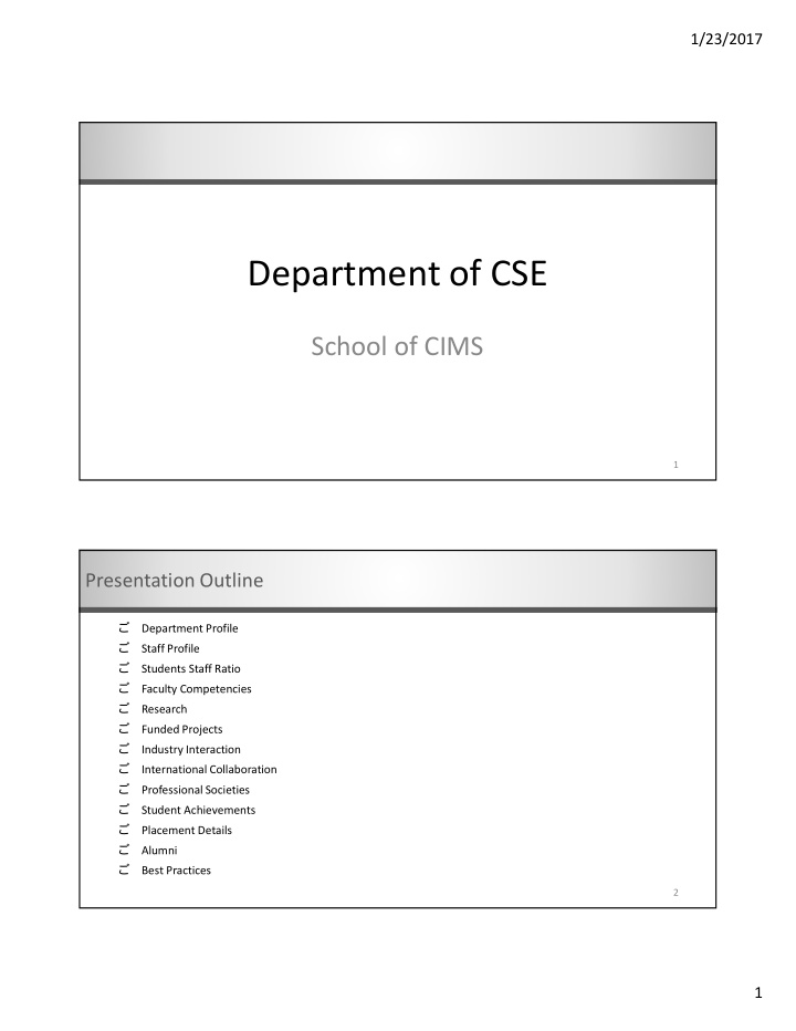 department of cse