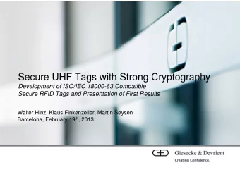 Secure UHF Tags with Strong Cryptography  Development of ISO/IEC 18000-63 Compatible  Secure RFID