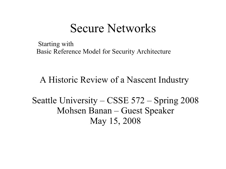 secure networks