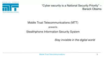 Stay invisible in the digital world  1  Mobile Trust Telecommunications  About us  We provide a
