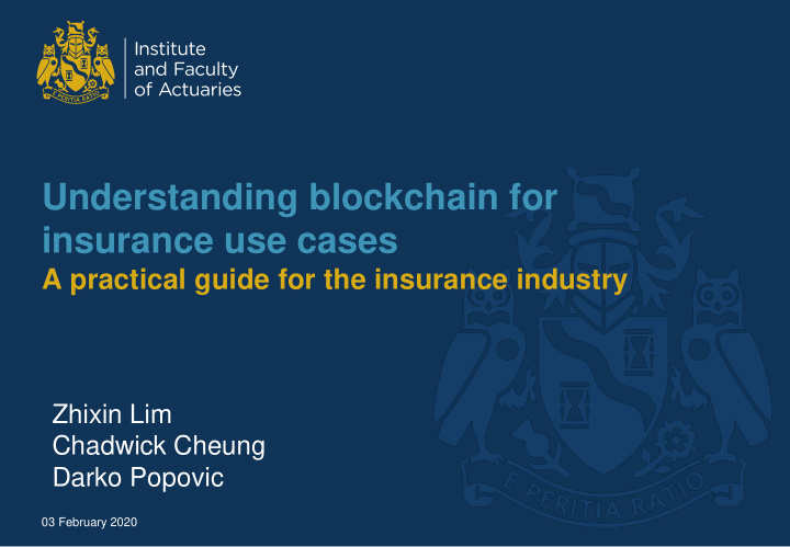 understanding blockchain for insurance use cases