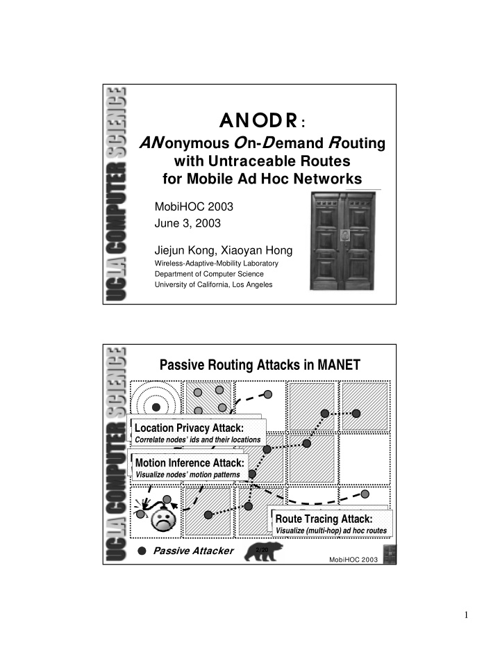 passive routing attacks in manet