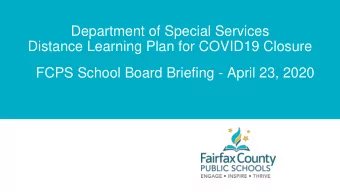 FCPS School Board Briefing - April 23, 2020  Discussion Items:  Distance Learning Plan (DLP) for