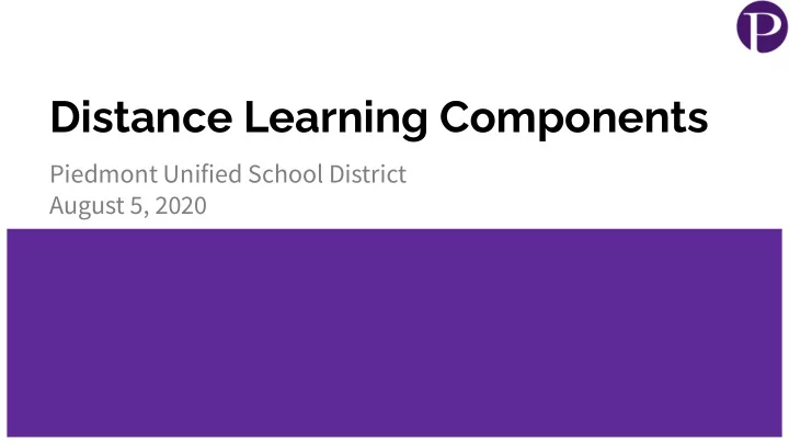 distance learning components