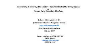 Downsizing &amp; Clearing the Clutter ~ the Path to Healthy Living Spaces  or  How to Eat a