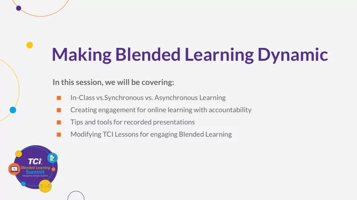 making blended learning dynamic