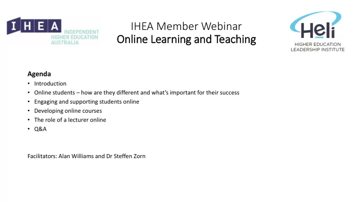 onlin line learning and teaching