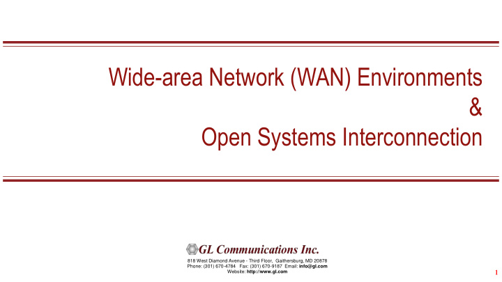wide area network wan environments open systems