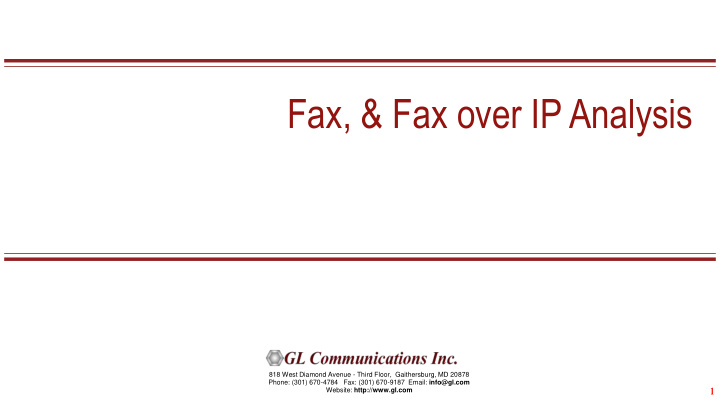fax fax over ip analysis