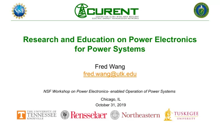 research and education on power electronics for power