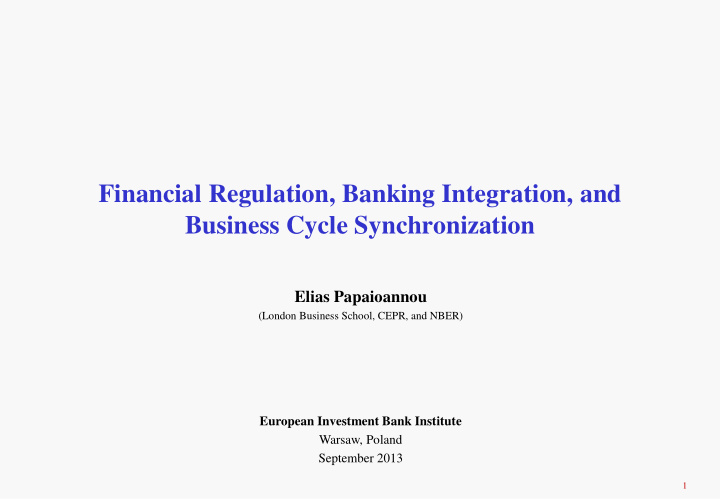 business cycle synchronization