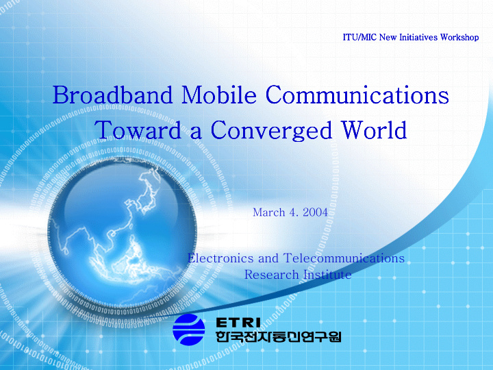 broadband mobile communications broadband mobile