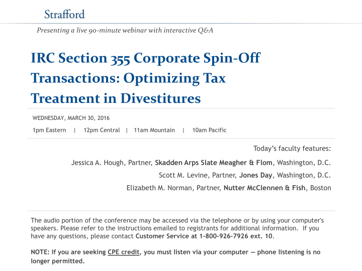 irc section 355 corporate spin off transactions