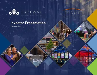 Investor Presentation  February 2020  Disclaimer GENERAL  This presentation does not constitute an