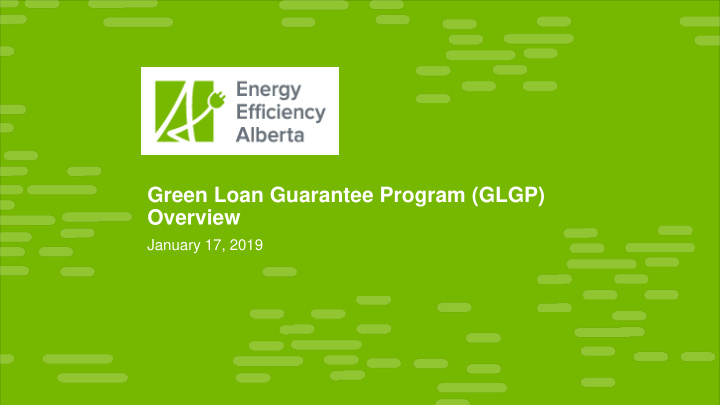 green loan guarantee program glgp overview
