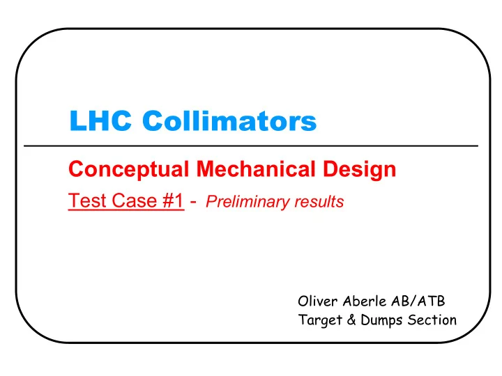lhc collimators