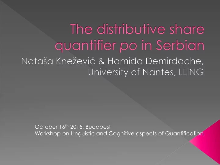 october 16 th 2015 budapest workshop on linguistic and
