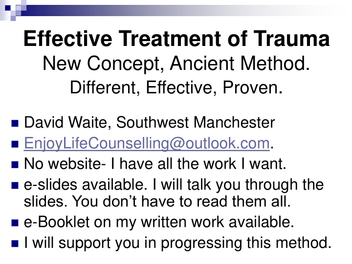 effective treatment of trauma