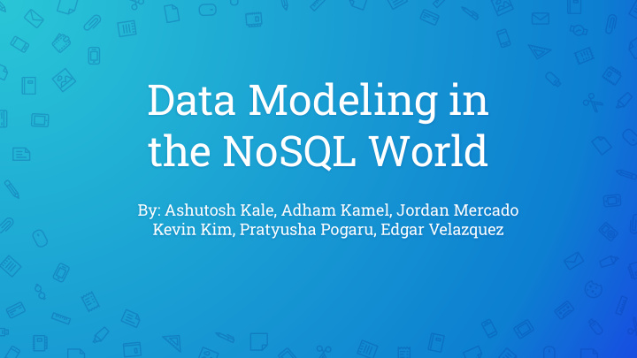 data modeling in the nosql world