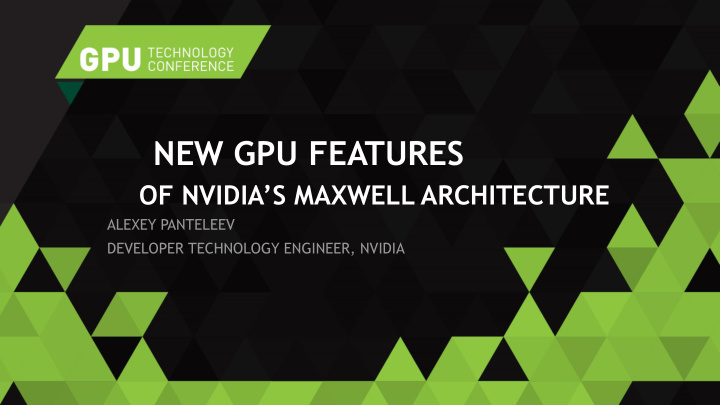 new gpu features