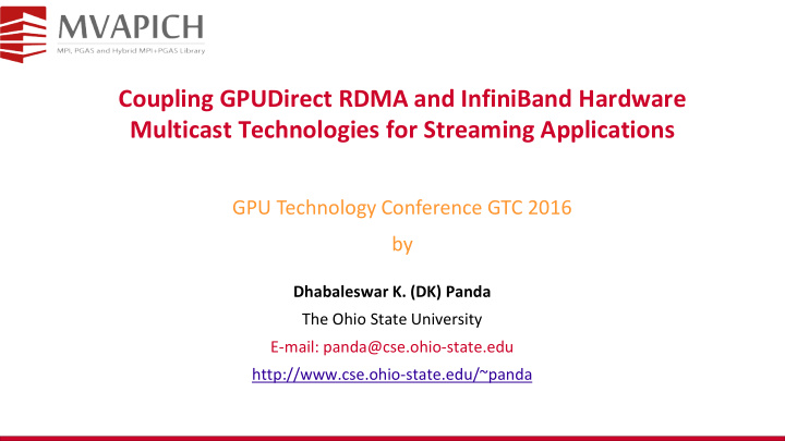 gpu technology conference gtc 2016 by dhabaleswar k dk