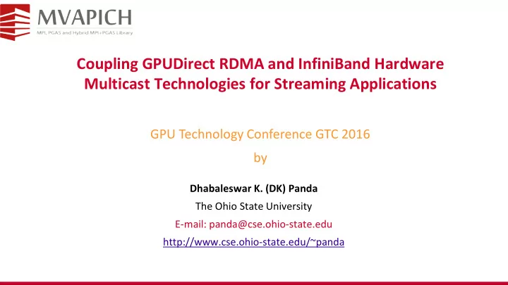 gpu technology conference gtc 2016 by dhabaleswar k dk