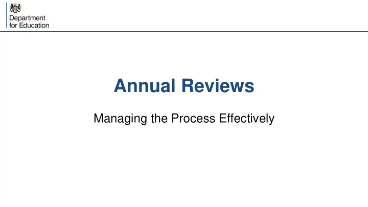 annual reviews
