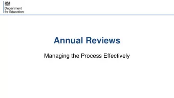 Annual Reviews  Managing the Process Effectively  Context    National average for Education