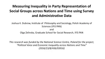Measuring Inequality in Party Representation of  Social Groups across Nations and Time using Survey