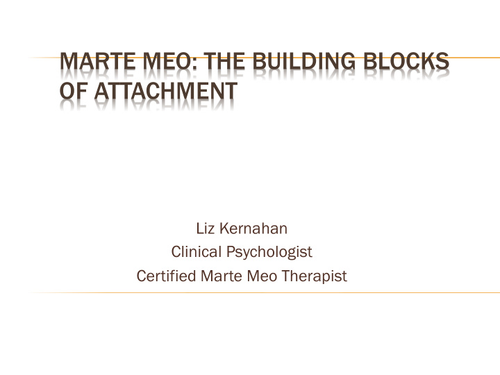 marte meo the building blocks of attachment
