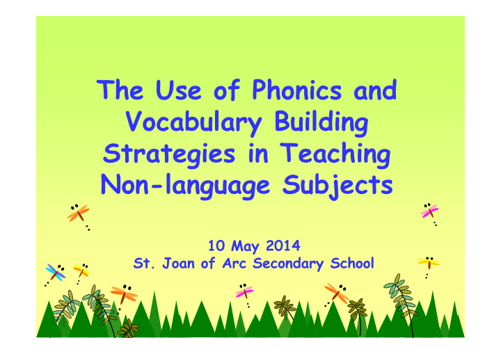 the use of phonics and vocabulary building strategies in