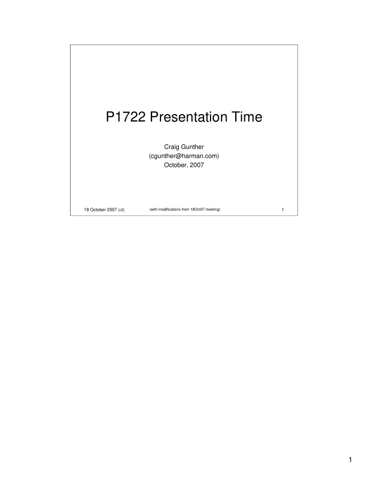 p1722 presentation time