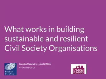 sustainable and resilient  Civil Society Organisations  Ca Caroline Masundire  Joh  John Grif
