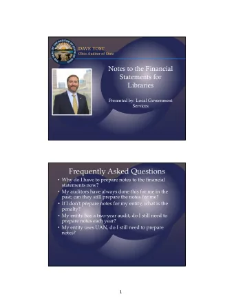 {  Presented by: Local Government  Services Frequently Asked Questions  Why do I have to prepare