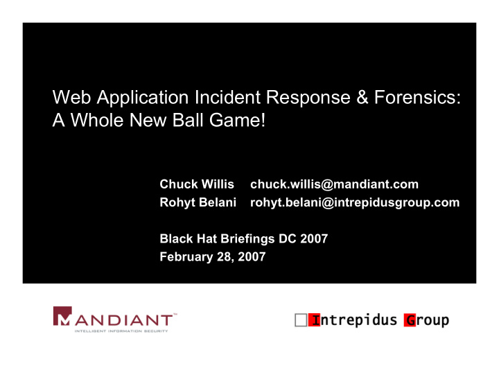 web application incident response forensics a whole new