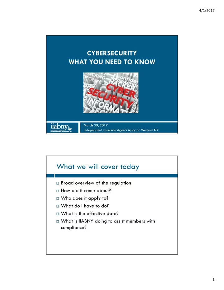 what we will cover today