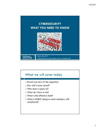 What we will cover today  Broad overview of the regulation  How did it come about?  Who