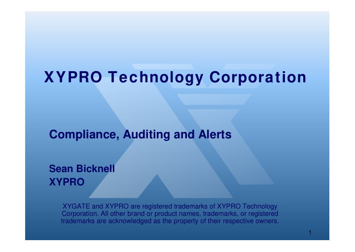 xypro technology corporation