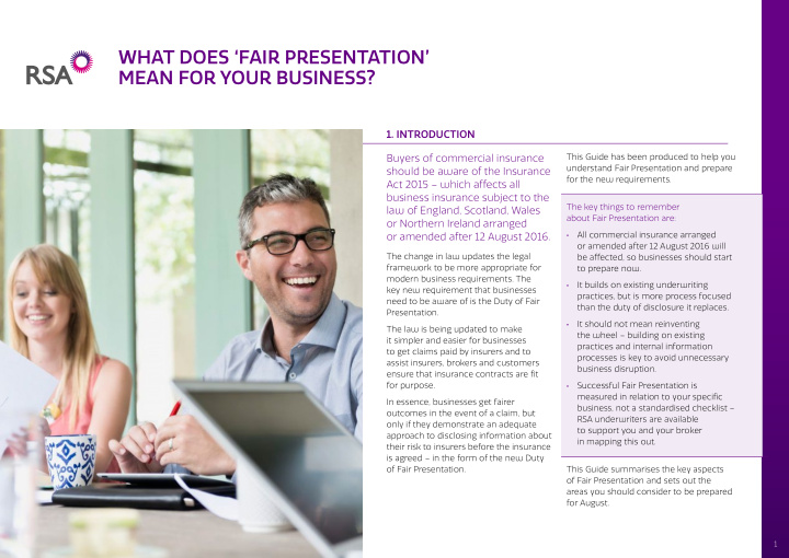 what does fair presentation mean for your business