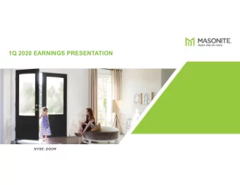 1Q 2020 EARNINGS PRESENTATION  NYSE: DOOR  masonite.com  1  Safe Harbor / Non-GAAP Financial