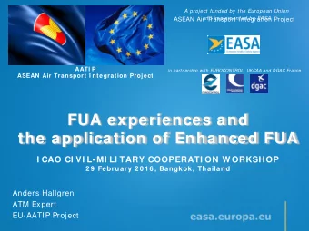 FUA experiences and  the application of Enhanced FUA  I CAO CI VI L-MI LI TARY COOPERATI ON W