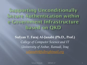 College of Computer Science and IT University of Anbar, Ramadi, Iraq saljanabi@fulbrightmail.org