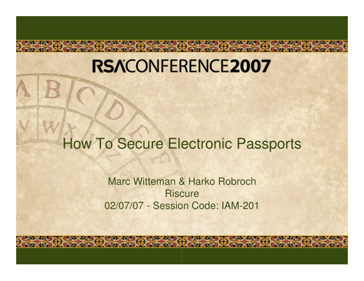 how to secure electronic passports