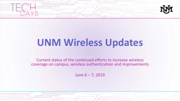 unm wireless updates