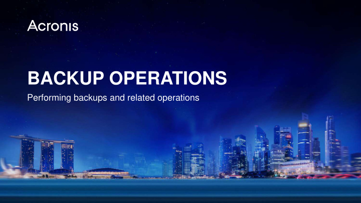backup operations