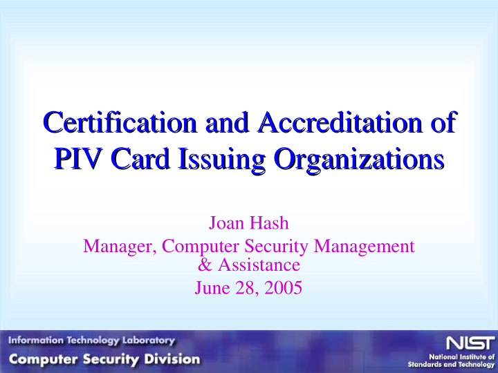certification and accreditation of certification and