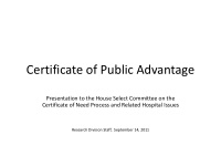certificate of public advantage